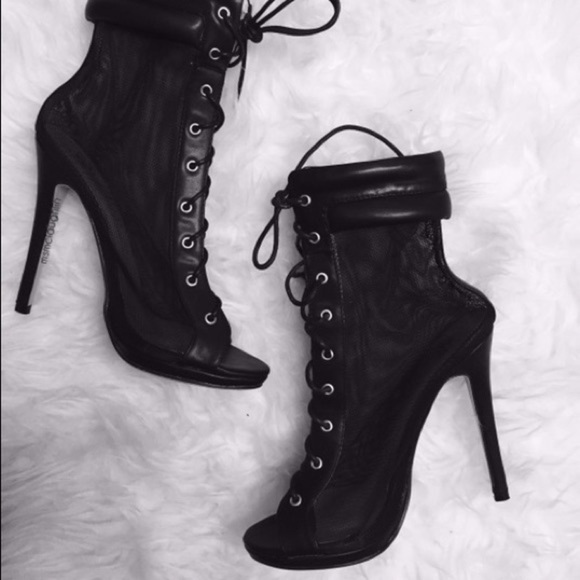 Mesh High Heel Booties - Picture 2 of 5